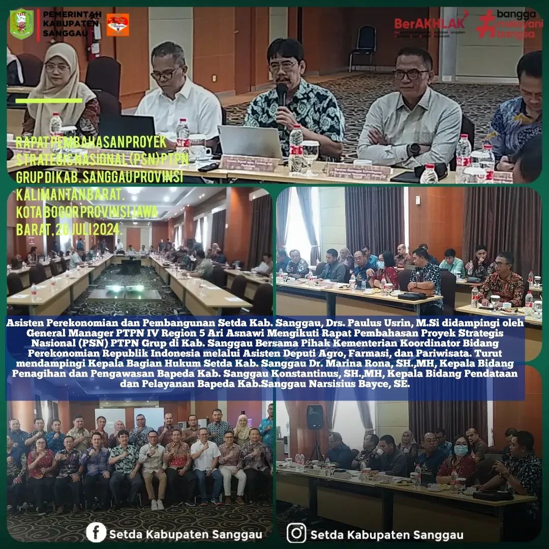 Read more about the article Rapat Pembahasan Proyek Strategis Nasional (PSN) PTPN Grup di Kab. Sanggau